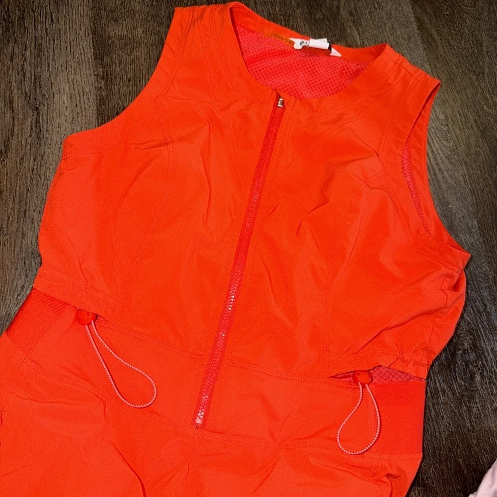 Athleta Expedition Skort Dress Size 2 P Orange Drawstring Waist Lightweight